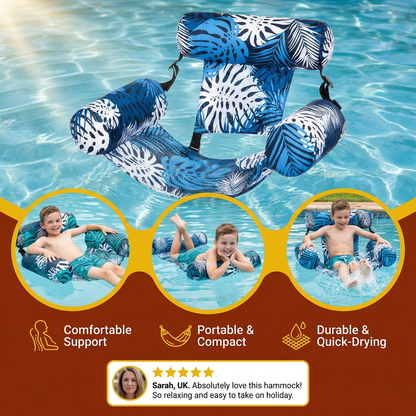 Opblaasbare zwembadhangmat met rugleuning – opvouwbare watersofa