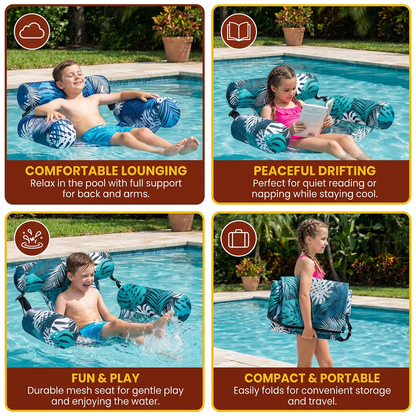 Opblaasbare zwembadhangmat met rugleuning – opvouwbare watersofa