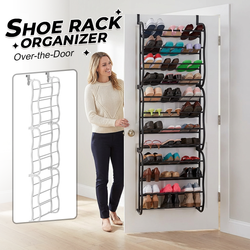 👟 NU 51% KORTING!  Schoenenrek voor over de deur – 24 vakken & installatie zonder gereedschap. Past op standaard deuren en biedt ruimte voor tot wel 24 paar schoenen. Perfect voor de hal of kledingkast. 🚪✨