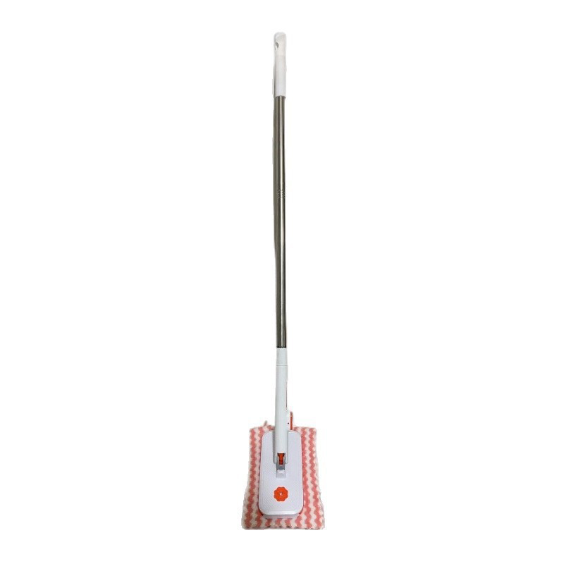 Telescopische verlengbare wegwerpbare platte mop met clip, 360° draaibaar, lichtgewicht vloermop.