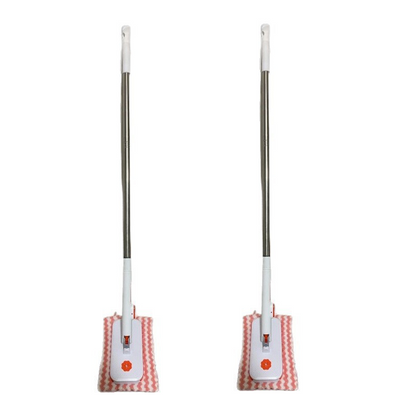 Telescopische verlengbare wegwerpbare platte mop met clip, 360° draaibaar, lichtgewicht vloermop.